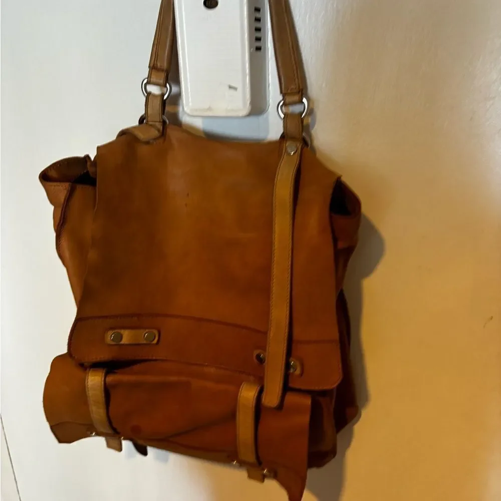 Carlo Cecchini Montana waxed travel bag book bag shoulder bag calf backpack Z7